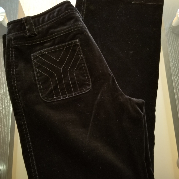 Yansi Fugel Black Velvet Cotton Pants - Picture 2 of 11